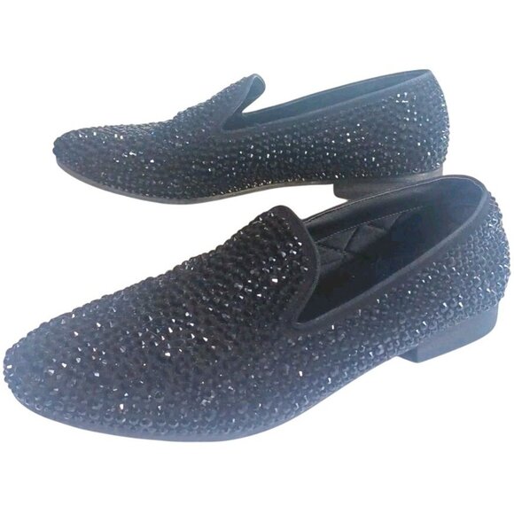 Steve Madden Men's Caviarr Black Swarovski Crystal Slip-On Dress Loafers 10 - Picture 11 of 11